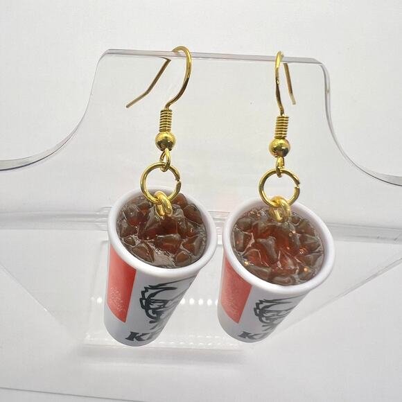 KFC Soda Earrings - Drink Earrings - Fast Food Earrings - Restaurant Earrings - Picture 2 of 9